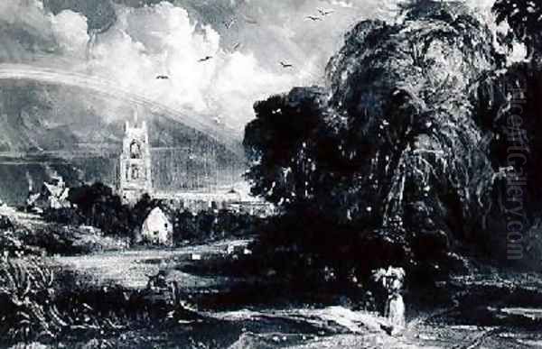 Stoke-by-Nayland after Constable Oil Painting by David Lucas