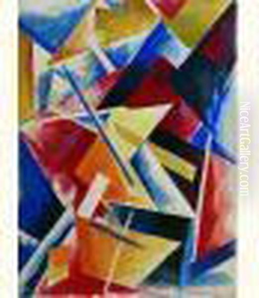 Construction De Lignes Oil Painting by Alexandra Alexandrov Exter