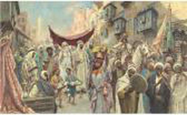 La Procession Orientale Oil Painting by Fabbio Fabbi