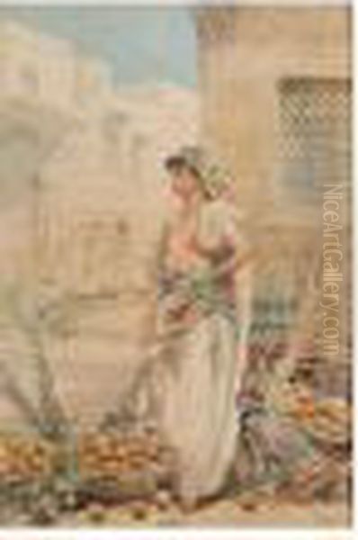 The Orange Seller Oil Painting by Fabbio Fabbi