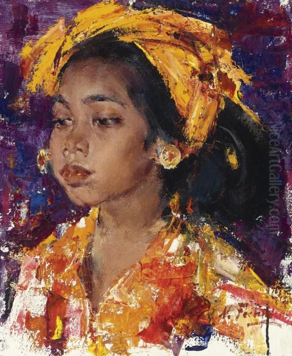Temple Dancer Oil Painting by Nicolai Ivanovich Fechin