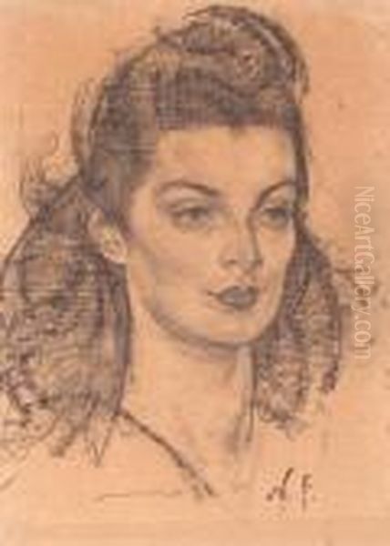 Portrait Of Ellen Oil Painting by Nicolai Ivanovich Fechin