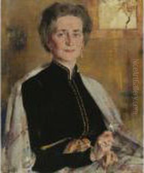 Portrait Of Mrs. J.r. Williams Oil Painting by Nicolai Ivanovich Fechin