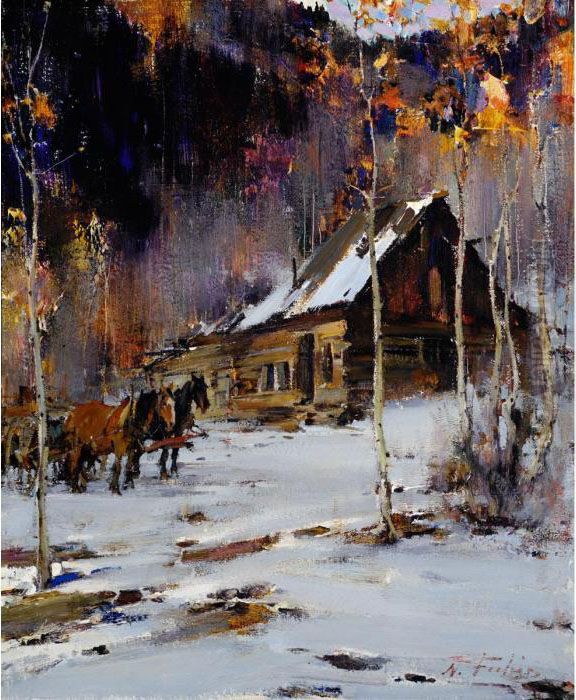 Twilight Oil Painting by Nicolai Ivanovich Fechin