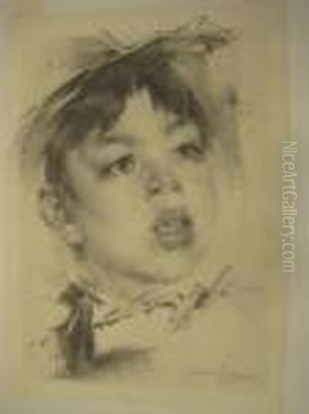 Portrait Of A Young Boy Oil Painting by Nicolai Ivanovich Fechin