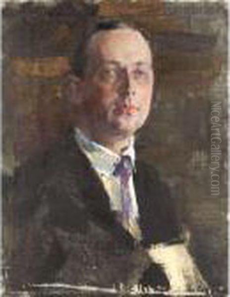 Portrait Of Mr. Korona Oil Painting by Nicolai Ivanovich Fechin