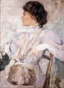 Portrait Einer Elegant Gekleideten Dame In Dreiviertelansicht