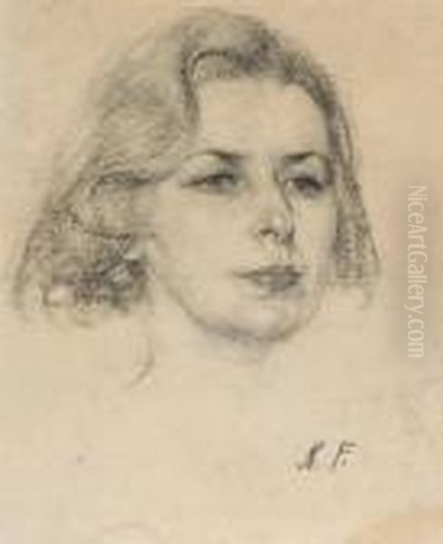 Head Of A Woman Oil Painting by Nicolai Ivanovich Fechin
