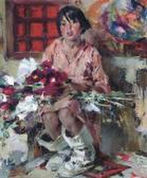 Tonita Oil Painting by Nicolai Ivanovich Fechin
