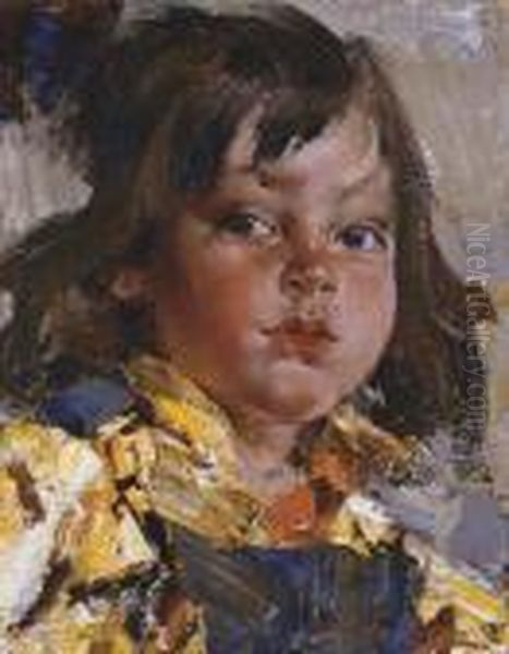 Young Girl Oil Painting by Nicolai Ivanovich Fechin