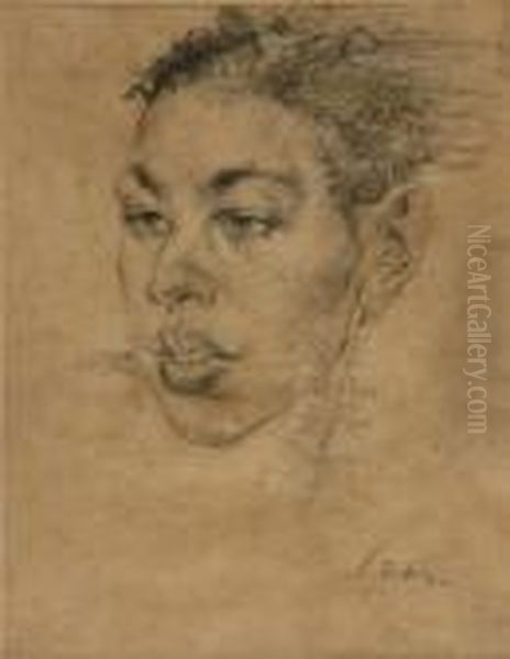 Portrait Of A Young Man Oil Painting by Nicolai Ivanovich Fechin