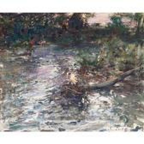 A Bend In The River Oil Painting by Nicolai Ivanovich Fechin