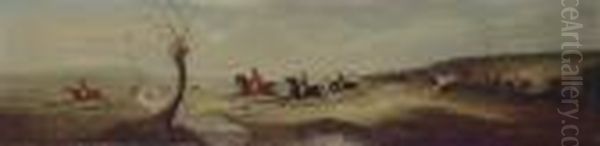The Hunt Scurry: A Scene Near Melton Oil Painting by John Snr Ferneley