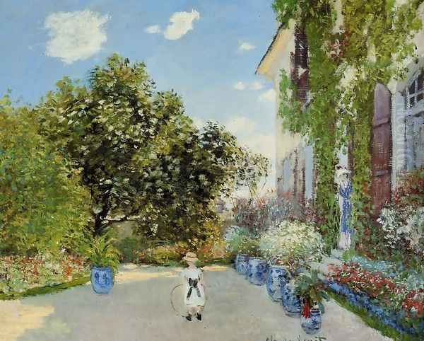 The Artists House At Argenteuil Oil Painting by Claude Oscar Monet