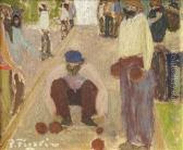 Comprobando Oil Painting by Pedro Figari