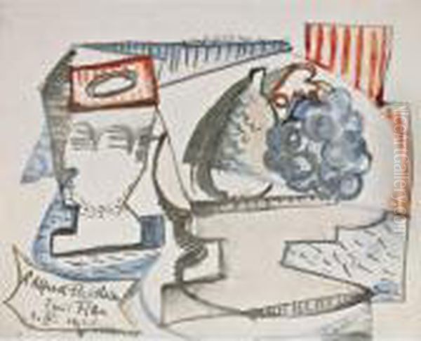 Still Life Dedicated To Alfred Flechtheim Oil Painting by Emil Filla
