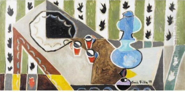Nature Morte A La Table Oil Painting by Emil Filla