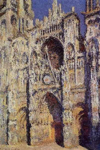 Rouen Cathedral The Portal And The Tour D Albane Full Sunlight Oil Painting by Claude Oscar Monet