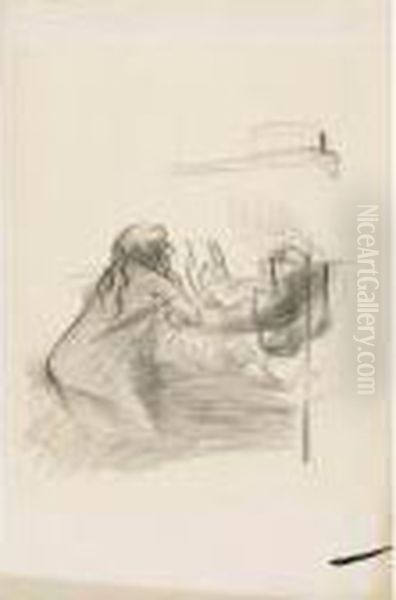 La Lecture Au Lit Oil Painting by Jean-Louis Forain