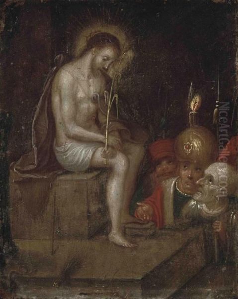 The Mocking Of Christ Oil Painting by Frans II Francken