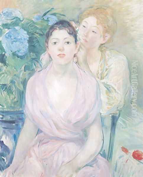 The Hortensia, or The Two Sisters, 1894 Oil Painting by Berthe Morisot