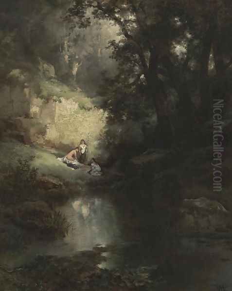 Bathers Oil Painting by Thomas Moran