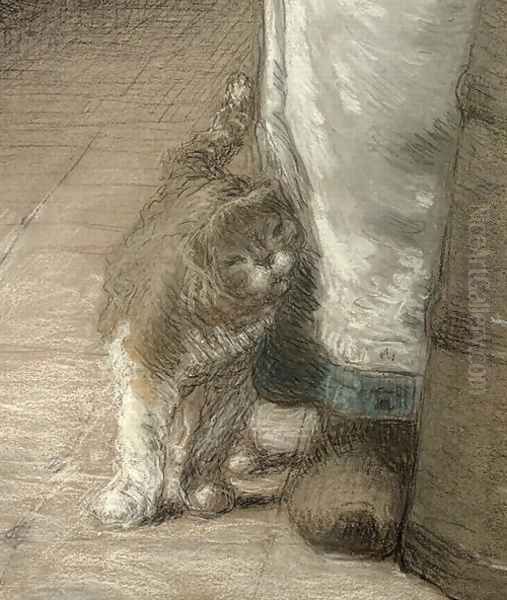 Churning Butter, 1866-68 (detail) Oil Painting by Jean-Francois Millet