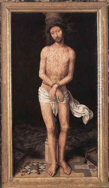 Christ at the Column 1485-90 Oil Painting by Hans Memling