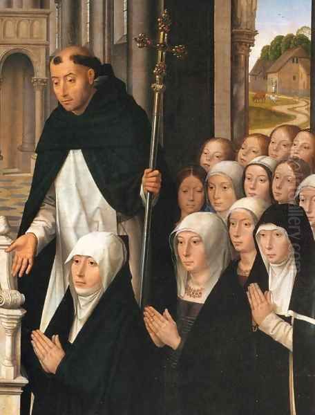 Virgin and Child with Sts James and Dominic (detail) 2 Oil Painting by Hans Memling