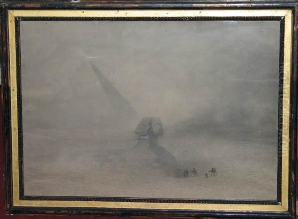 La Pyramide Et Sphinx Oil Painting by Ch. Theodore, Bey Frere