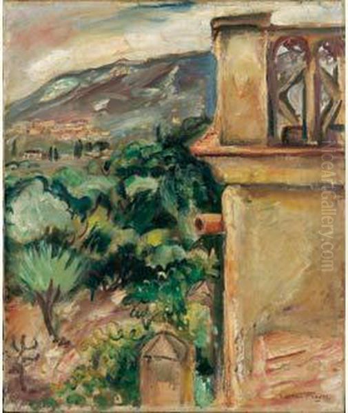 Paysage Derriere La Maison Oil Painting by Emile-Othon Friesz