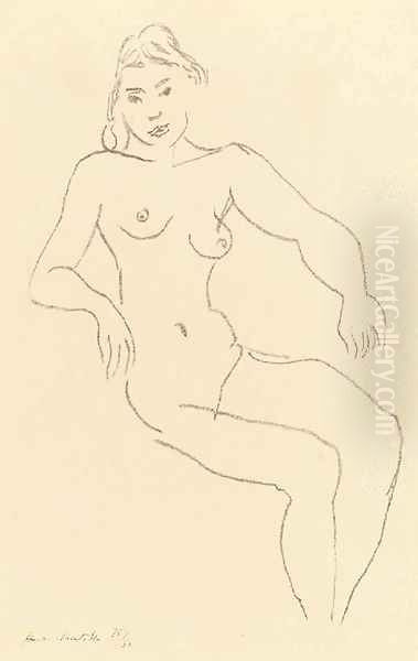 Nu assis, Chevelure foncee Oil Painting by Henri Matisse