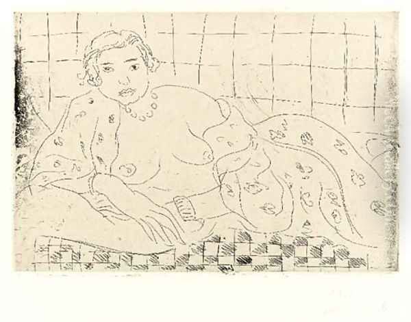 Nu couche, Sol en Damier Oil Painting by Henri Matisse