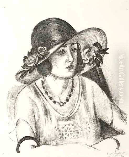 La Capeline de Paille d'Italie Oil Painting by Henri Matisse