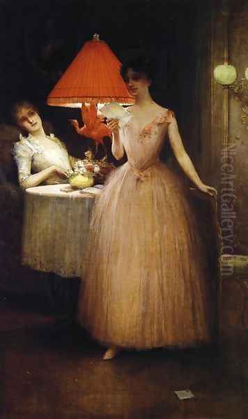 An Invitation Oil Painting by Edward Moran