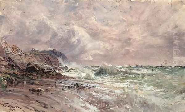 Tintagel Castle, Cornwall Oil Painting by William McTaggart