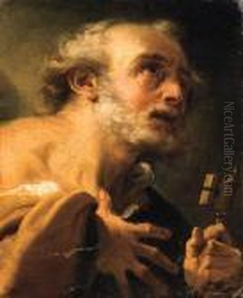 Saint Peter In Penitence Oil Painting by Gaetano Gandolfi