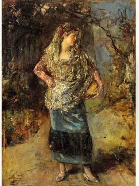 Andalouse Au Tambourin Oil Painting by Eduardo Leon Garrido