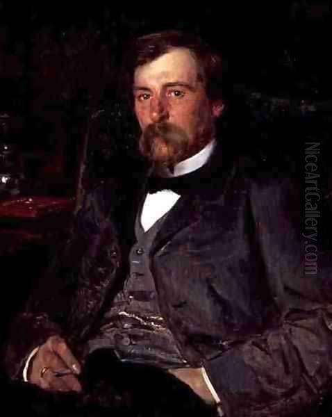 Portrait of the Artist Illarion Mikhailovich Pryanishikov (1840-94), 1883 Oil Painting by Vladimir Egorovic Makovsky