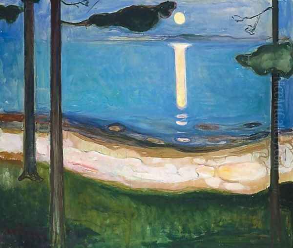 Moonlight Oil Painting by Edvard Munch