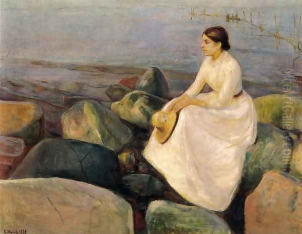 Summer Night Oil Painting by Edvard Munch