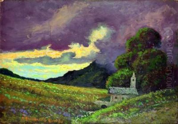 Chiesetta Di Montagna Oil Painting by Benedetto Ghivarello