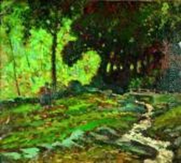 Quiete In Val San Martino Oil Painting by Benedetto Ghivarello