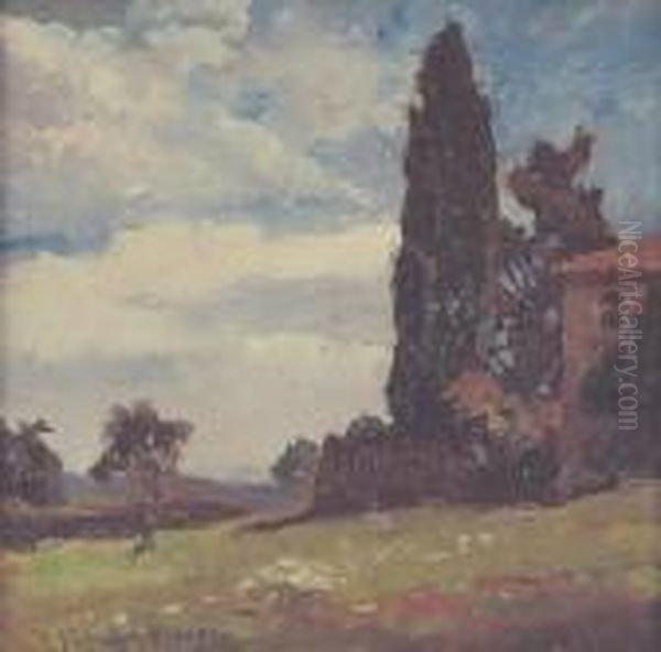 Casolare Di Campagna Oil Painting by Benedetto Ghivarello