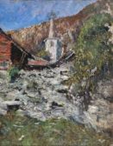 Paesaggio Montano Oil Painting by Benedetto Ghivarello