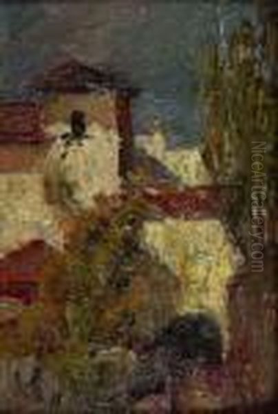 Antico Borgo Oil Painting by Benedetto Ghivarello