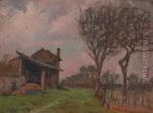 Campagna Con Casolare Oil Painting by Benedetto Ghivarello