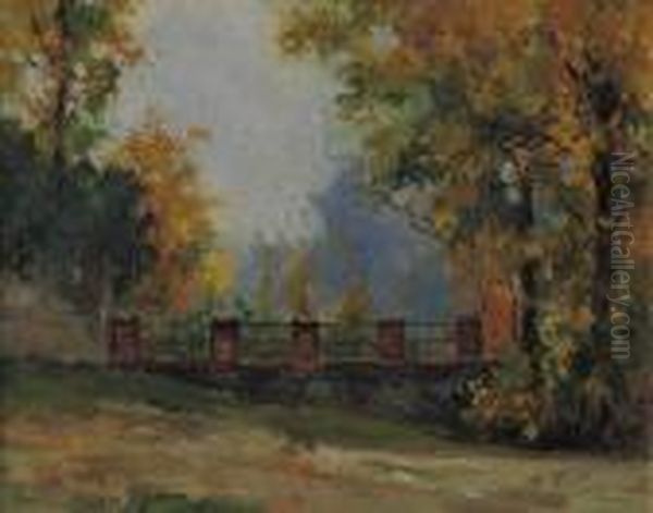 Paesaggio Con Ponte Oil Painting by Benedetto Ghivarello
