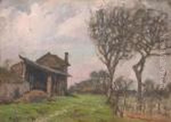 Paesaggio Con Fattoria Oil Painting by Benedetto Ghivarello