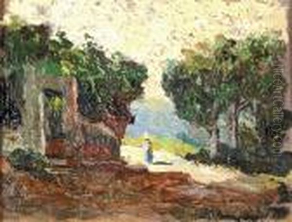 Veduta Campestre Oil Painting by Benedetto Ghivarello